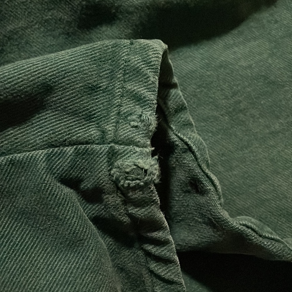 Paris Sport Club | Vintage 90s Forest Green High-Waisted Button-Fly Jeans Shorts - Picture 6 of 6